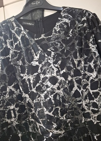 Leopar Desenli Siyah Abiye Elbise - Görsel 4