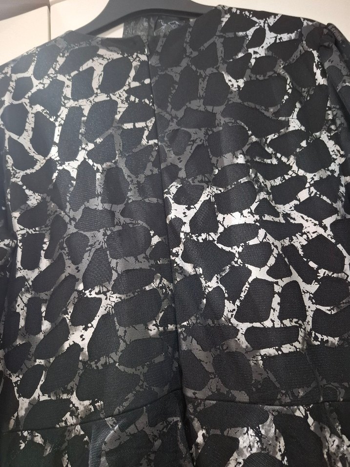 Leopar Desenli Siyah Abiye Elbise - Görsel 5