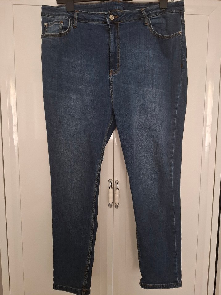 Koyu Mavi Yüksek Bel Esnek Skinny Jeans - Görsel 2