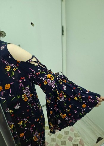 Çok Renkli Bohem Uzun Elbise - Görsel 4