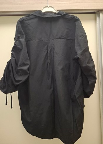 Büzgü Detaylı Dokuma Pamuk Gömlek - Görsel 3