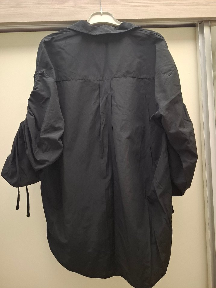 Büzgü Detaylı Dokuma Pamuk Gömlek - Görsel 3