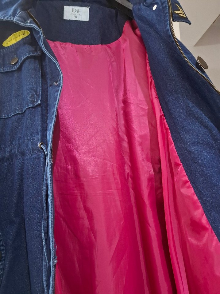 Kadın Uzun Lacivert Denim Ceket - Görsel 3