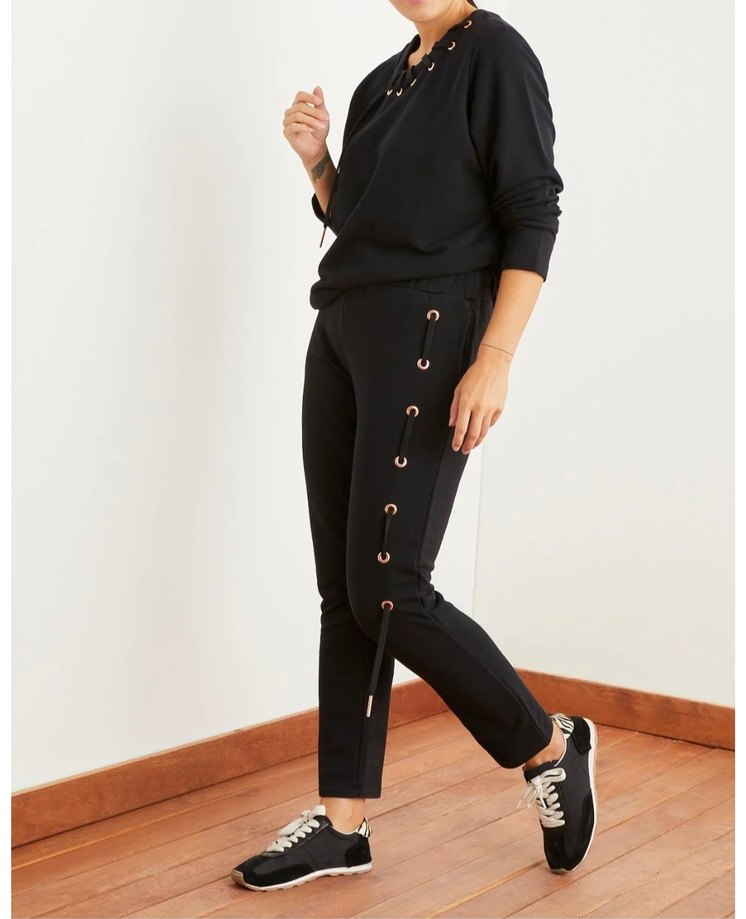 Siyah Kadın Rahat Kesim Eşofman Takımı - Görsel 2