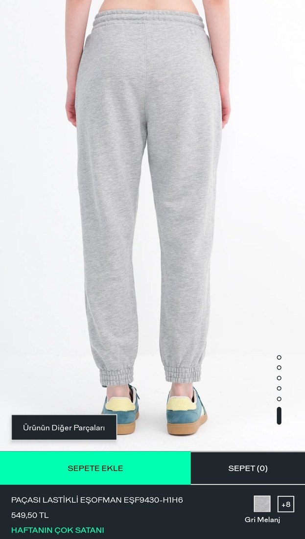 Addax Gri Rahat Kesim Kadın Eşofman Altı - Görsel 4