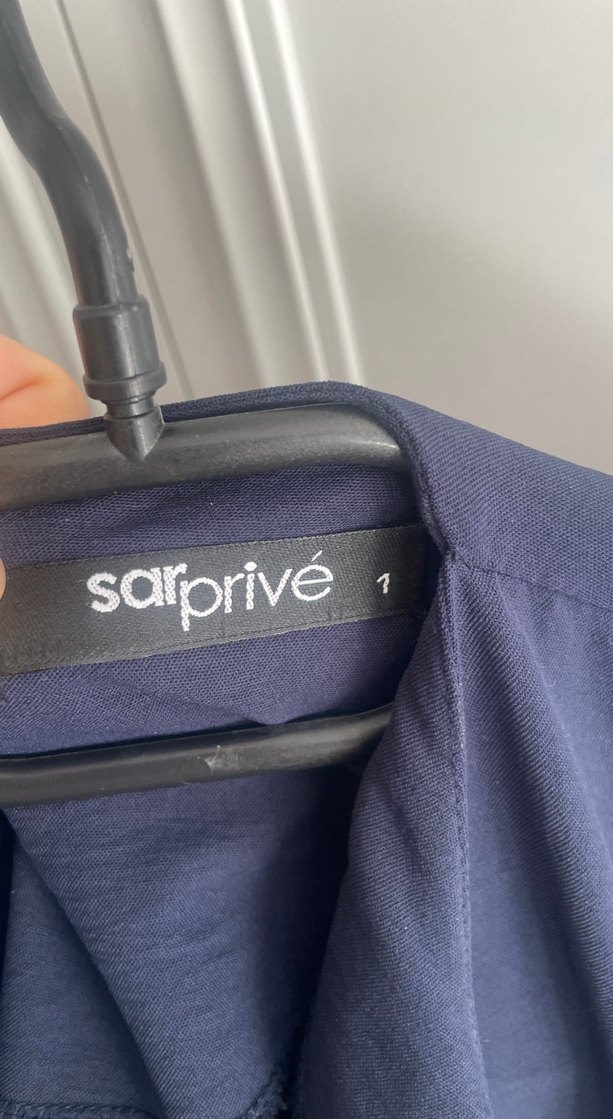 Sarprive 1 bedeb Lacivert Piliseli Midi Kadın Tunik - Görsel 5