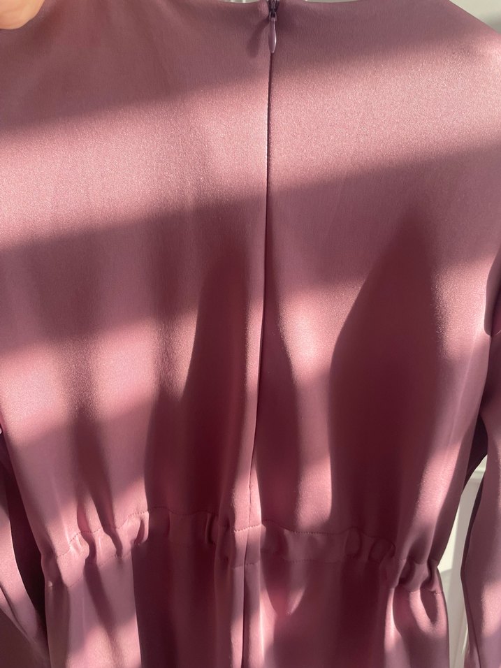 Kadriye baştürk scuba elbise Mor Uzun Kollu Salaş Elbise - Görsel 5