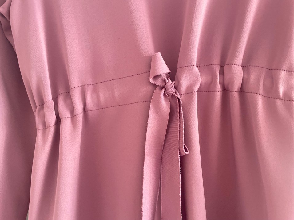 Kadriye baştürk scuba elbise Mor Uzun Kollu Salaş Elbise - Görsel 3