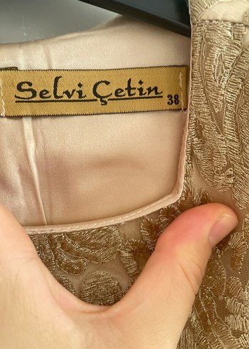 Selvi çetin elbise Bej Uzun Kollu Klasik Kadın Elbise - Görsel 8