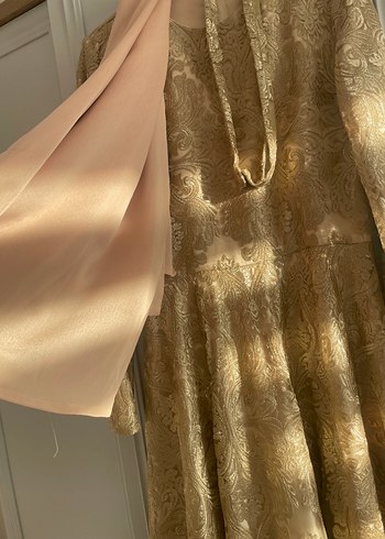 Selvi çetin elbise Bej Uzun Kollu Klasik Kadın Elbise - Görsel 7