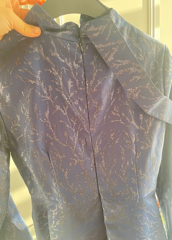 Betül saday Lacivert Uzun Kollu Uzun Elbise - Görsel 4