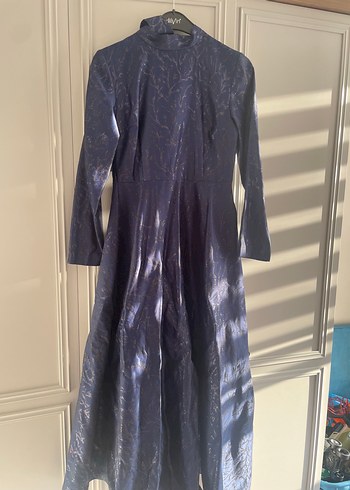 Betül saday Lacivert Uzun Kollu Uzun Elbise - Görsel 2