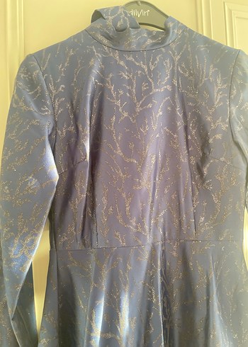 Betül saday Lacivert Uzun Kollu Uzun Elbise - Görsel 3