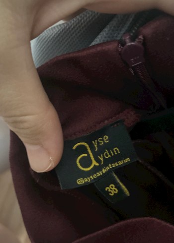 Ayşe aydın tasarım Bordo Saten Uzun Drapeli Elbise - Görsel 8