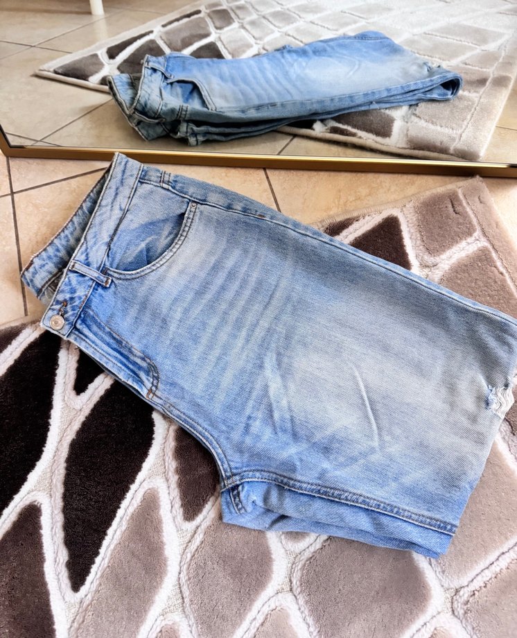 Bol Kesim Midi Boy Mavi Kot Pantolon - Görsel 2