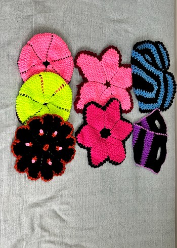 Tamamen el örgüsü, anne emeği, yıkanabilir, banyo lifleri. - Görsel 2