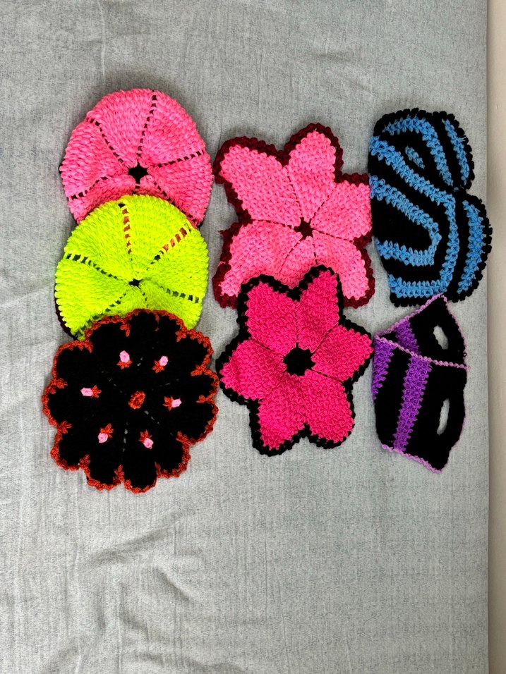 Tamamen el örgüsü, anne emeği, yıkanabilir, banyo lifleri. - Görsel 2