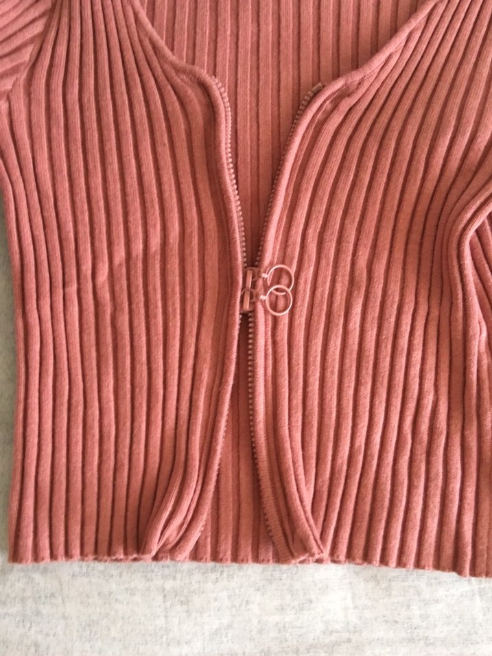 Pembe Fitilli Uzun Kollu Triko Kadın Kazak - Görsel 2