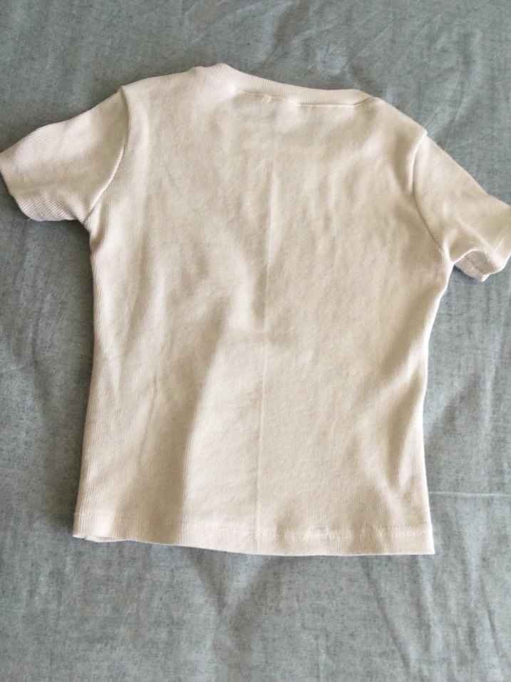 Baskılı Kısa Kollu Kadın Crop Tişört - Görsel 2