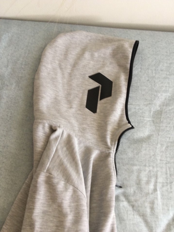 Gri Fermuarlı Unisex Kapüşonlu Sweatshirt - Görsel 2