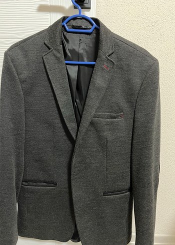 Gri Erkek Kumaş Ceket Notch Yaka - Görsel 2