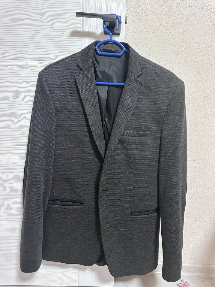Gri Erkek Kumaş Ceket Notch Yaka - Görsel 3
