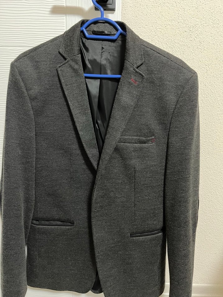 Gri Erkek Kumaş Ceket Notch Yaka - Görsel 2