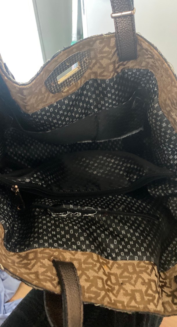 Kahverengi Desenli Deri Kadın Çanta - Görsel 3