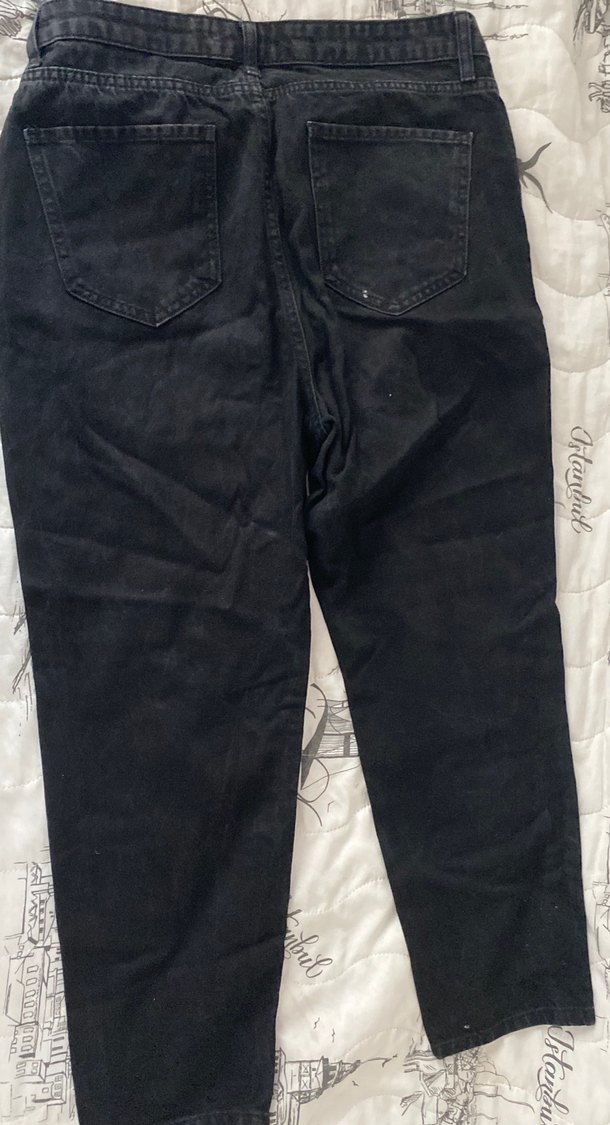 Siyah Kadın Salaş Midi Boy Denim Jean - Görsel 3