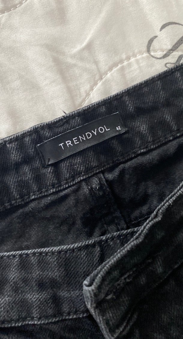 Siyah Kadın Salaş Midi Boy Denim Jean - Görsel 2