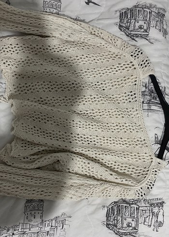 Bohem V Yakalı Kısa Örgü Kadın Kazak - Görsel 3