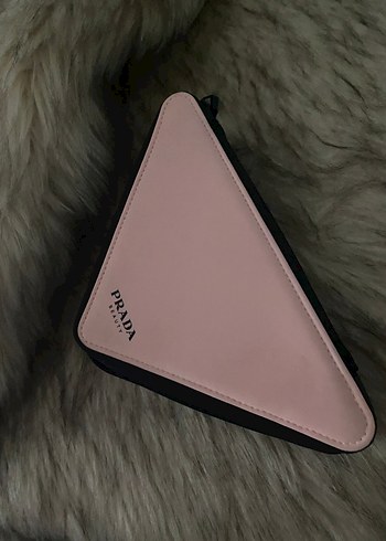 Prada Prada Pembe Deri Kadın Makyaj çantası