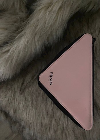 Prada Pembe Deri Kadın Makyaj çantası