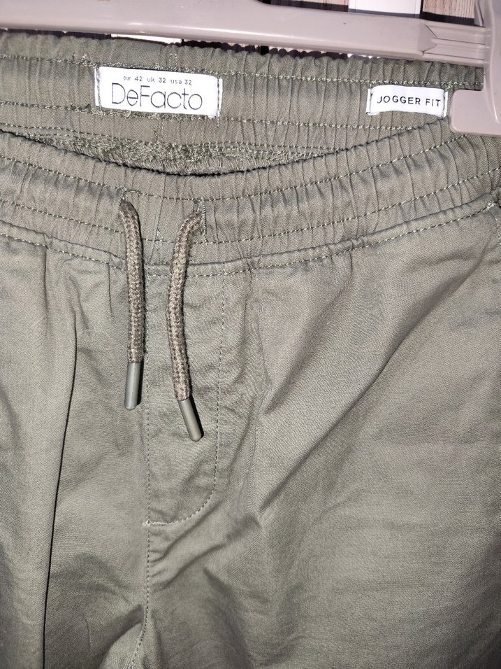Erkek Haki Beli Bağcıklı Jogger Pantolon - Görsel 3