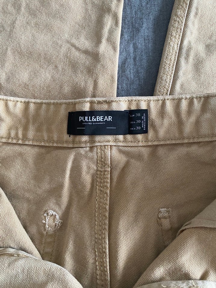 Pull&Bear bej baggy jean - Görsel 2