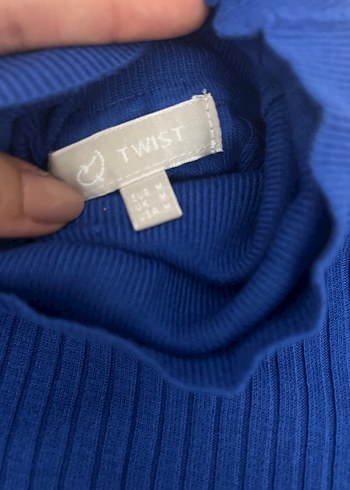 Twist Koyu Mavi Balıkçı Yaka Triko