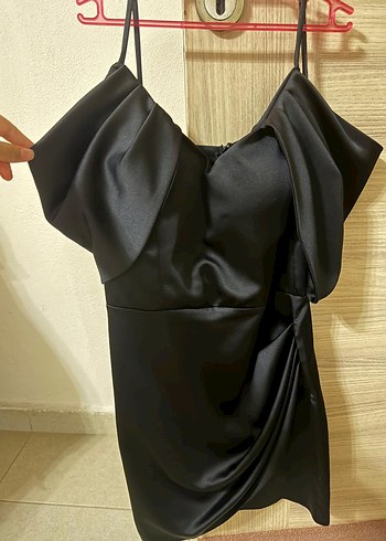 Saten mezuniyet düğün elbisesi mini - Görsel 5