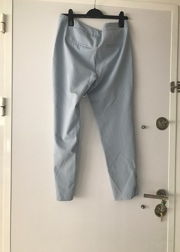 Acık mavi Midi Kadın Kumaş Pantolon - Görsel 2