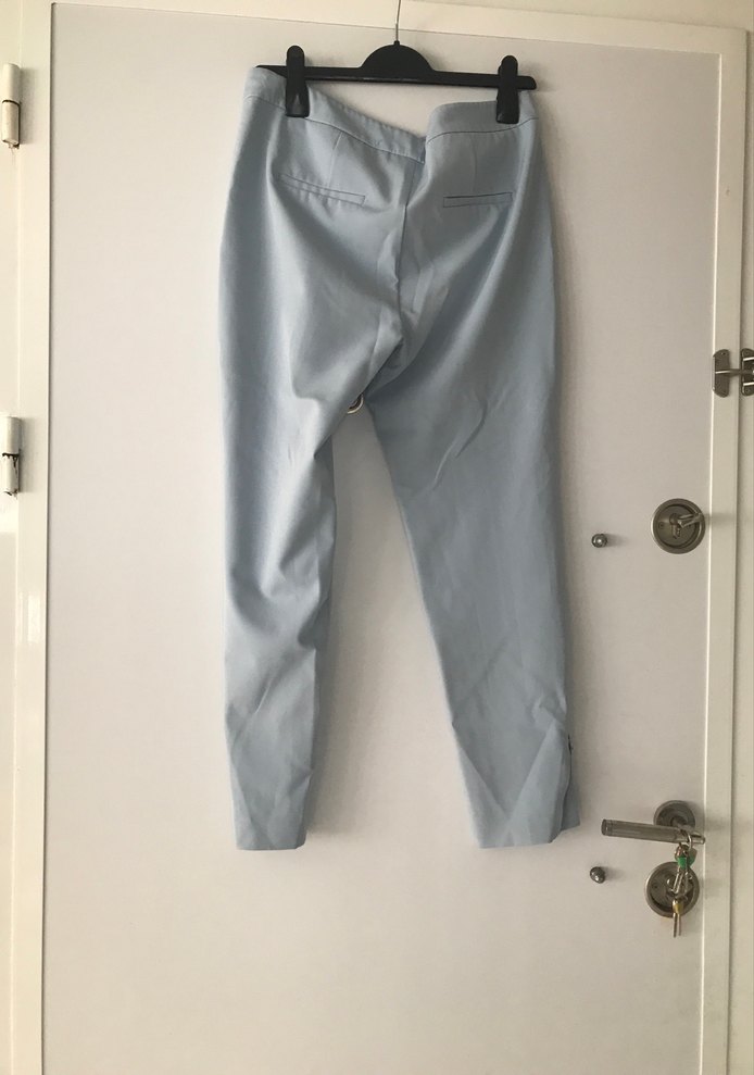 Acık mavi Midi Kadın Kumaş Pantolon - Görsel 2