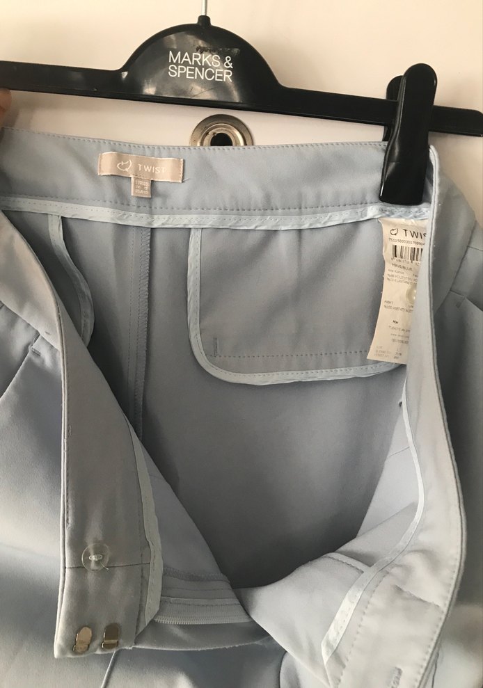 Acık mavi Midi Kadın Kumaş Pantolon - Görsel 4