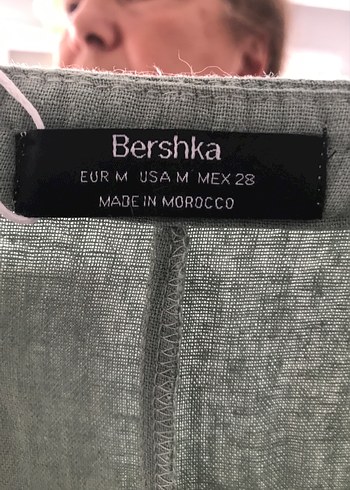 Yeşil Keten Hamile Midi Tulum - Görsel 6