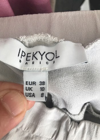 Bej Bol Kesim Midi Keten Kadın Pantolon - Görsel 4