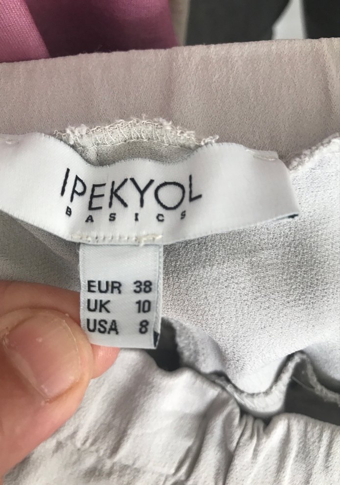 Bej Bol Kesim Midi Keten Kadın Pantolon - Görsel 4