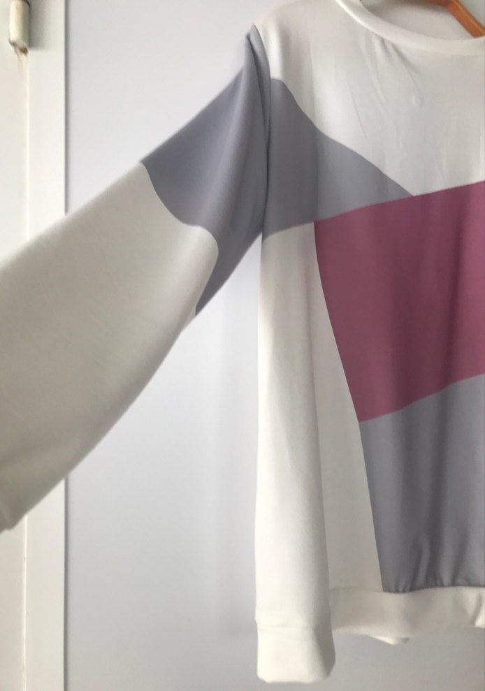 Renk Bloklu Fermuarlı Kadın Sweatshirt - Görsel 3