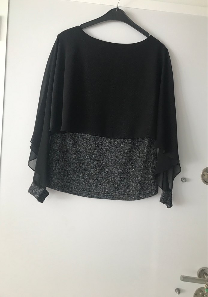 Siyah Drapeli Uzun Kollu Kadın Bluz - Görsel 5