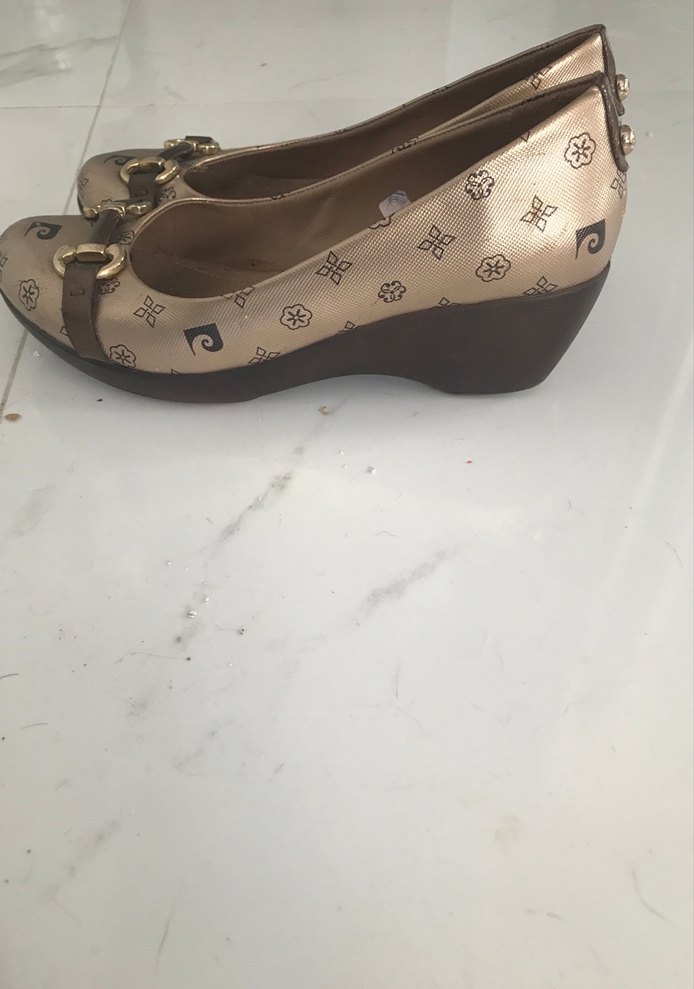 Bej Parlak Yılan Desenli Tokalı Kadın Babet - Görsel 2