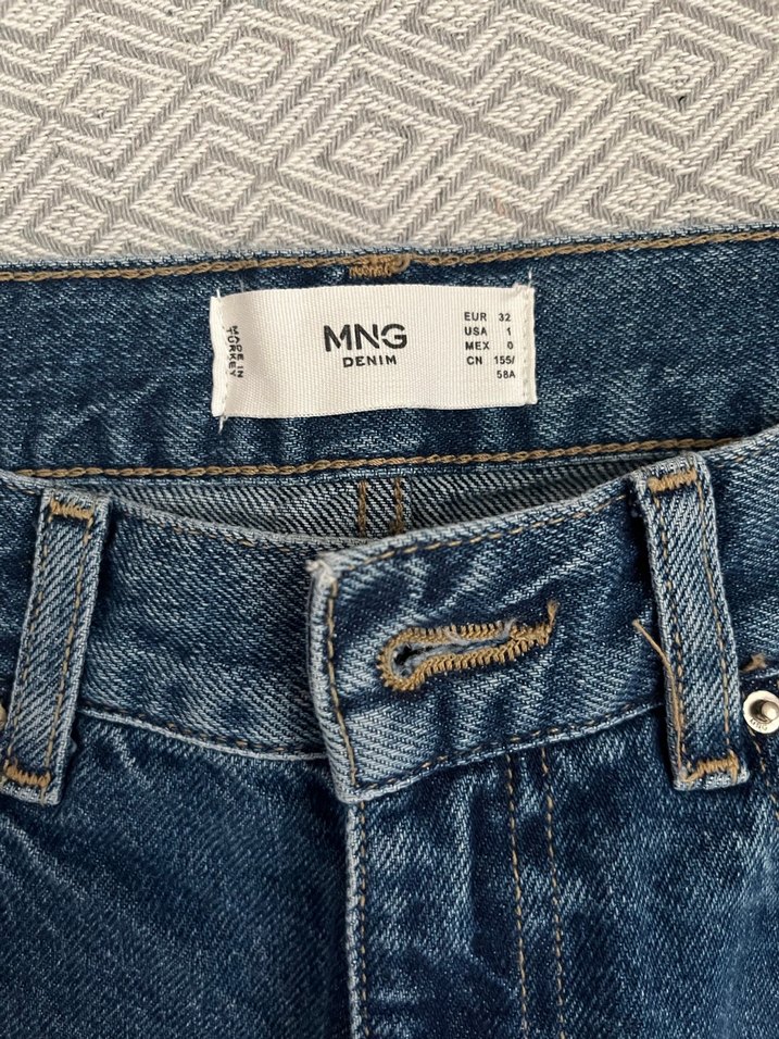 Mango Kadın Mavi Denim Regular Fit Jean - Görsel 4