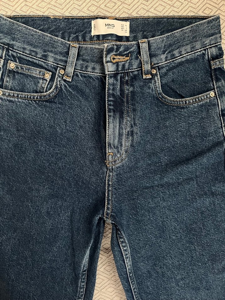 Mango Kadın Mavi Denim Regular Fit Jean - Görsel 2