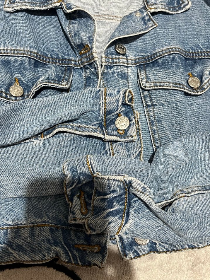 Milla Düğmeli Kadın Mavi Jean Ceket - Görsel 5