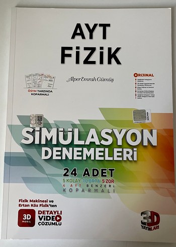 3D AYT Fizik Simülasyon Denemeleri 24'lü Kitap